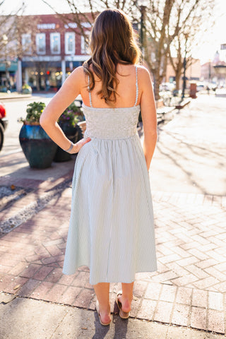 Striped spaghetti strap dress