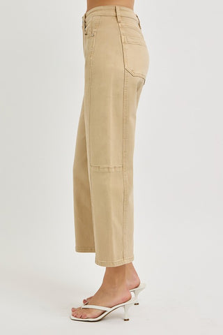 Latte HR crop barrel jeans