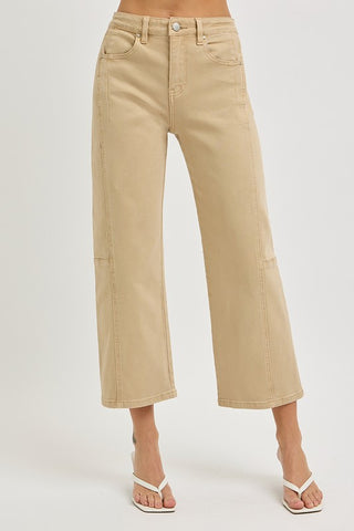 Latte HR crop barrel jeans