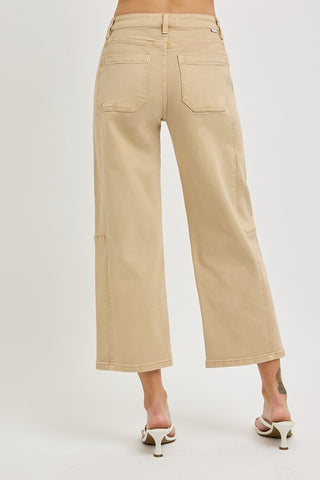 Latte HR crop barrel jeans