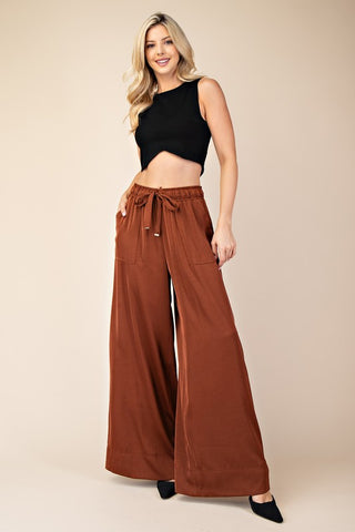Brown wide leg pants