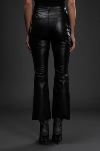 Black faux leather pants