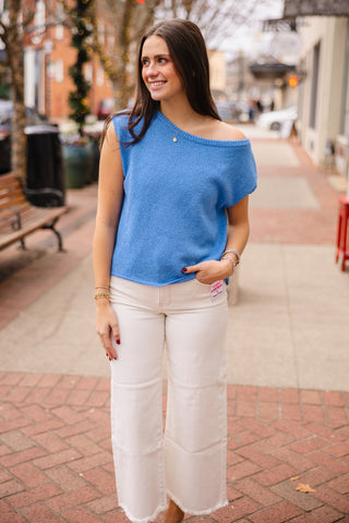Drop shoulder simple sweater