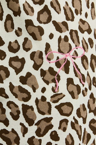 Leopard print straight leg sweatpants