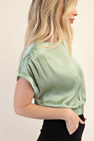Sage SS crop top