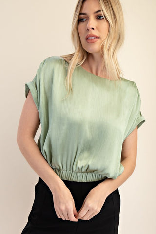 Sage SS crop top
