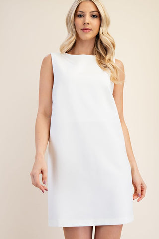 Sleeveless dress with back bow detail