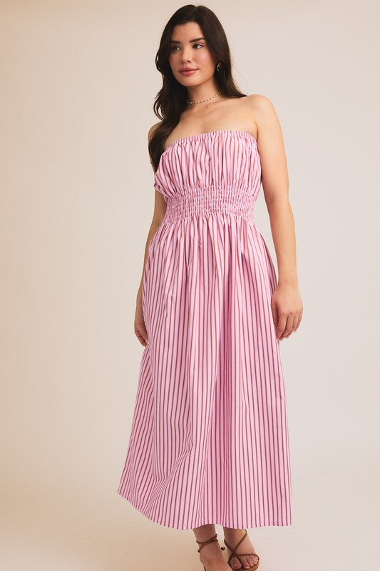open lace back dress Endless Summer Pink Cut Out Striped Midi Dress – Ivy & Olive Boutique