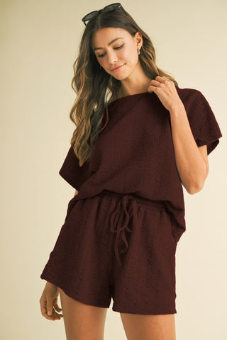 Chocolate textured shorts