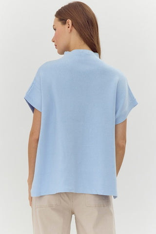 Sky blue drop shoulder sweater