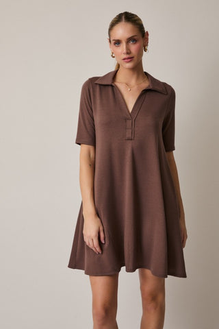 Chocolate polo dress
