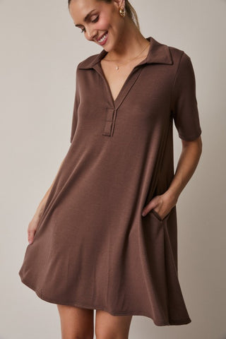 Chocolate polo dress