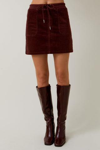 Brown corduroy mini skirt
