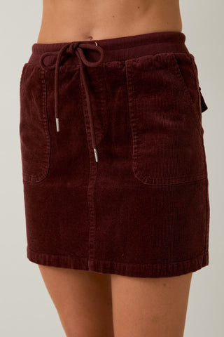 Brown corduroy mini skirt
