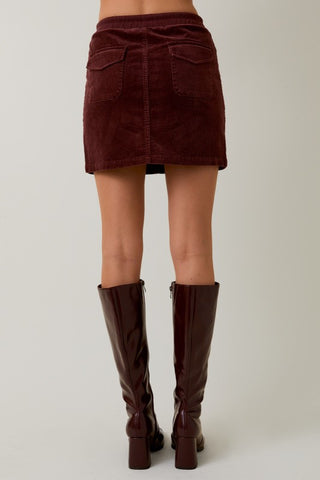 Brown corduroy mini skirt
