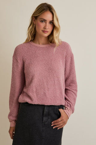 Dusty pink fleece top