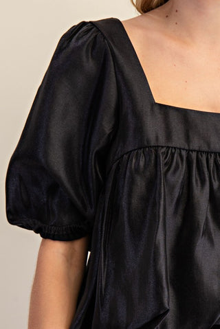 Square neck bubble crop top