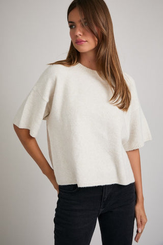 Drop shoulder SS sweater