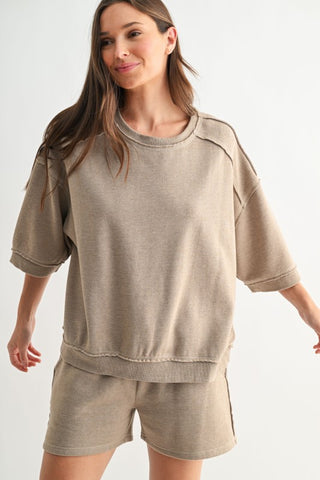 Cotton blend fleece pullover
