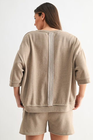 Cotton blend fleece pullover