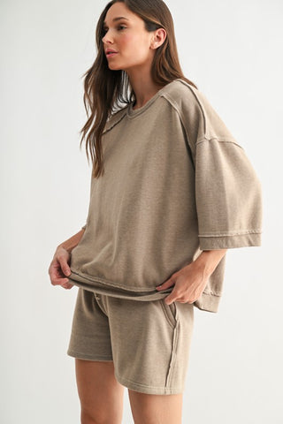 Cotton blend fleece pullover