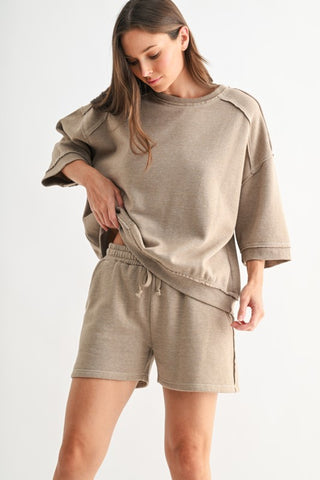 Cotton blend fleece pullover
