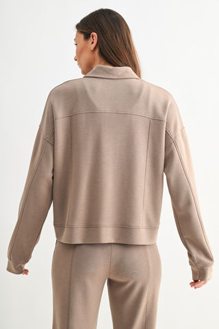 Taupe zip up utility jacket
