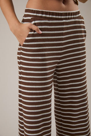 Choco stripe wide leg pants
