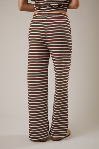 Choco stripe wide leg pants