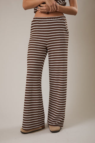 Choco stripe wide leg pants