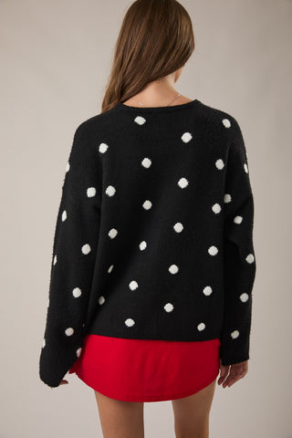 Black & white dot cardigan