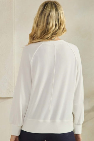 White henley pullover