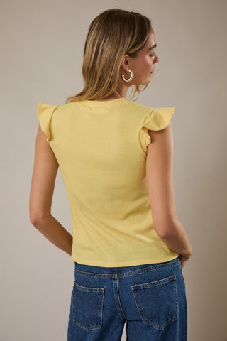Ruffle short sleeve top