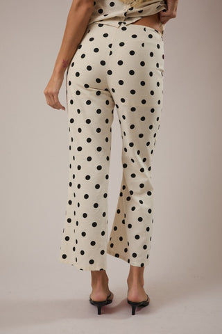 Oatmeal & black polka dot pants