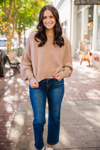 Drop shoulder sweater