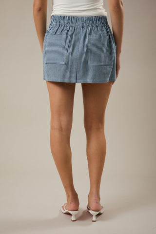 Striped pocket detail skirt