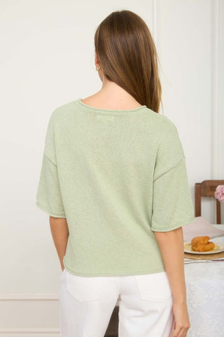 Lt olive SS sweater