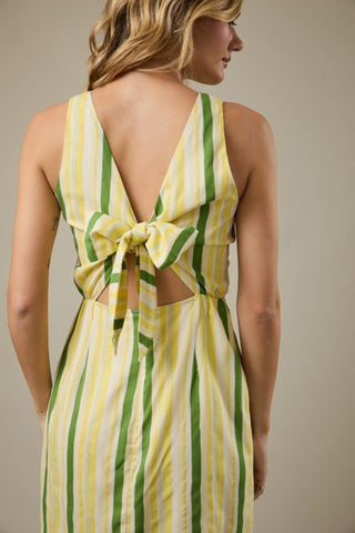Lemon multi stripe dress