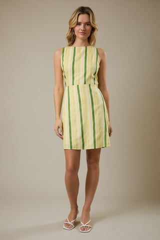 Lemon multi stripe dress
