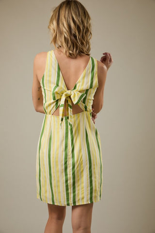 Lemon multi stripe dress
