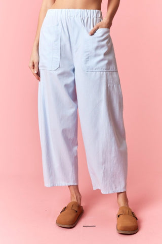 Lt blue stripe barrel pants