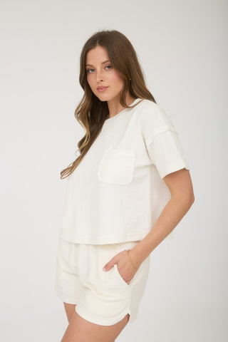 Ribbed knit shorts