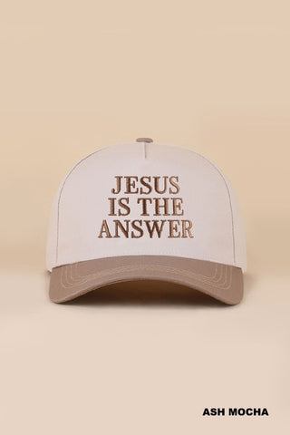 JESUS IS THE ANSWER trucker hat