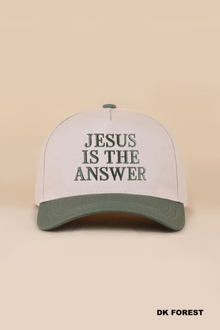 JESUS IS THE ANSWER trucker hat