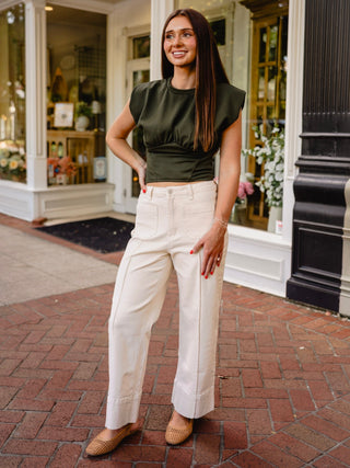Olive corset style top