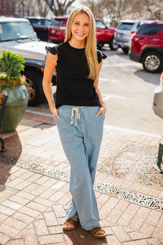 Ruffle short sleeve top
