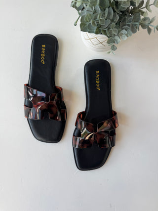 Tortoise Print Slip On Sandal
