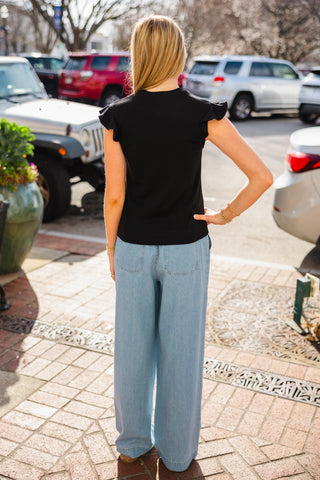 Ruffle short sleeve top