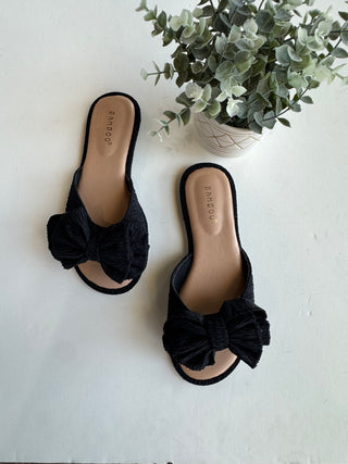 Black bow sandal