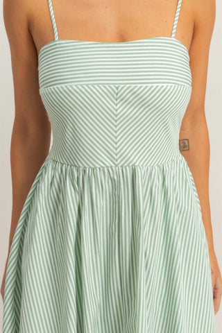 Striped spaghetti strap dress
